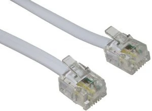 Consoletronic® 5m ADSL Cable - Premium Quality/Gold Plated Contact Pins/High Speed Internet Broadband/Router or Modem to RJ11 Phone Socket or Microfilter (5 Metres, White)