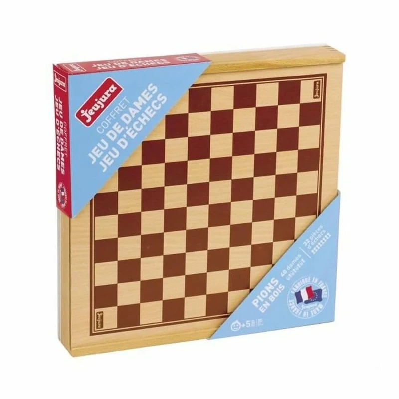 Jeujura JeujuraJ8133 Chess and Checkers Game in Wood Box