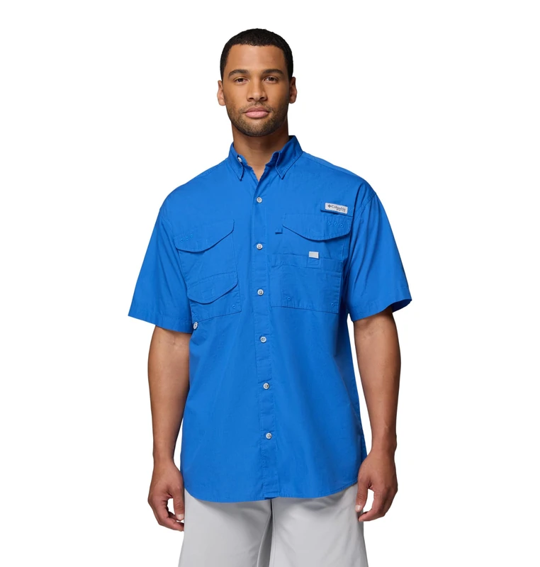 Columbia Men's Bonehead Short Sleeve Shirt, Large/Tall, Vivid Blue