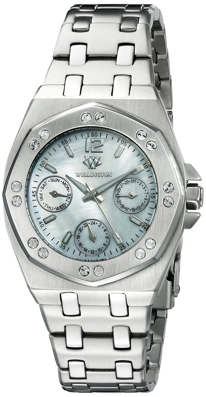 Wellington Moana Women's Quartz Watch with Mother of Pearl Dial Analogue Display and Silver Stainless Steel Bracelet WN510-181
