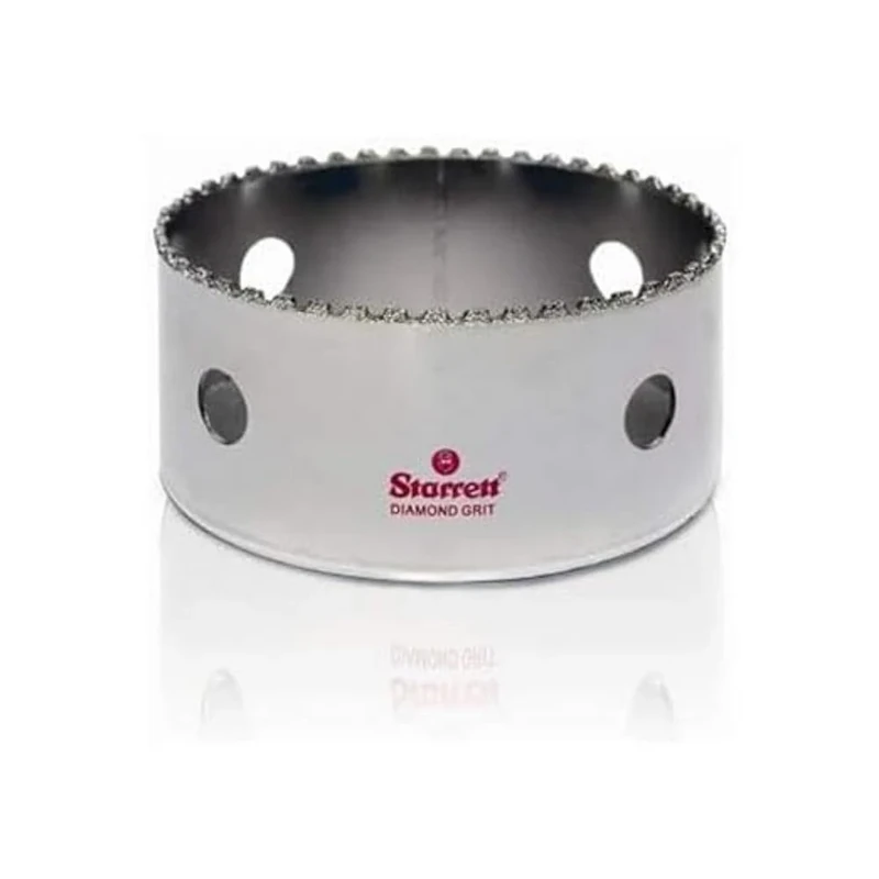Starrett Diamond Grit Hole Saw - D0418 Ceramic and Tile Drill Cutter - For Brick Glass Marble Slate Stone Porcelain - 105mm (4.1/8 inch)