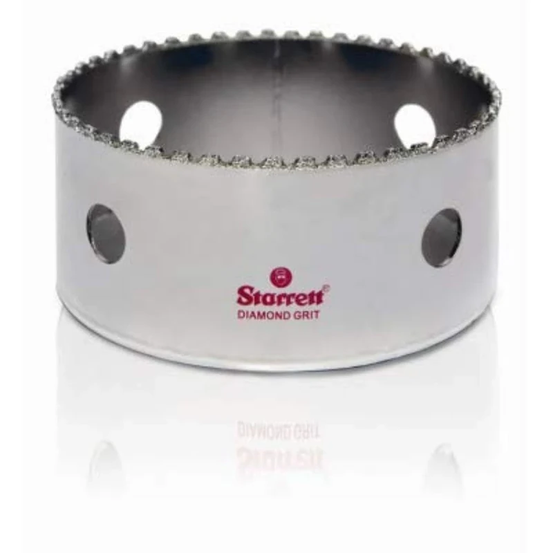 Starrett Diamond Grit Hole Saw - D0438 Ceramic and Tile Drill Cutter - For Brick Glass Marble Slate Stone Porcelain - 111mm (4.3/8 inch)