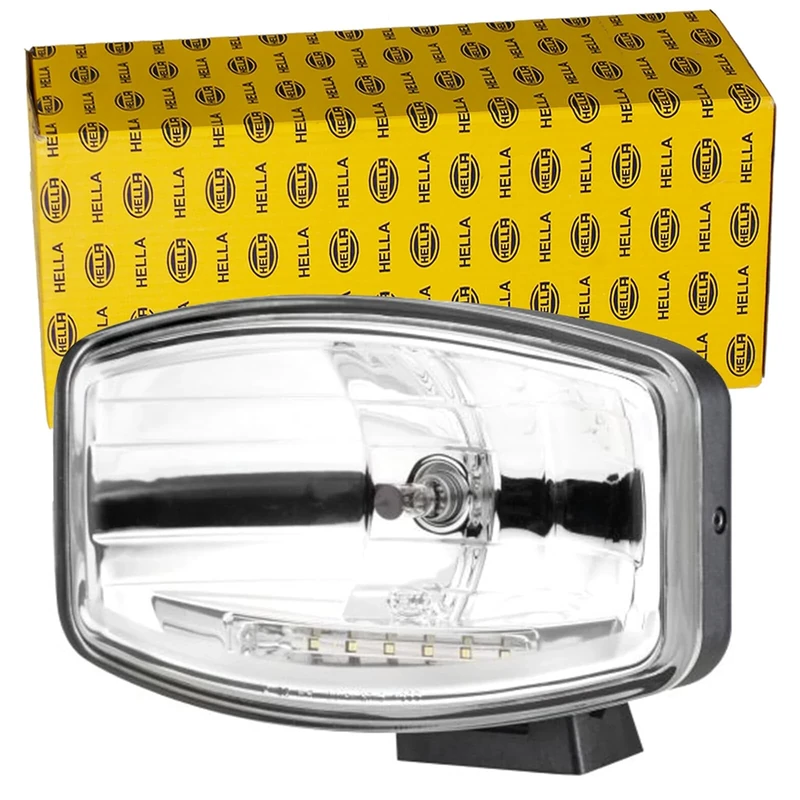 HELLA 1FE 008 773-081 Hybrid/Halogen/Halogen-Spotlight - Jumbo 320 - 24/12V - Rectangular - Reference number: 37.5 - Bolted - Clear diffusing lens - Lens Colour: Crystal clear - right/left