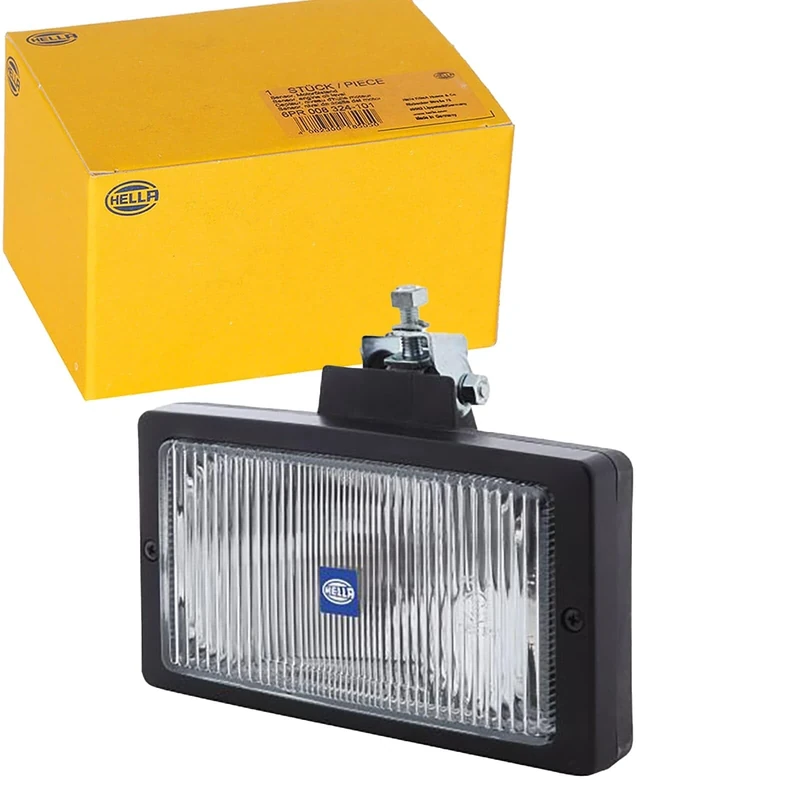HELLA 1NE 006 300-071 Halogen-Front Fog Light - Jumbo 220 - 12/24V - rectangular - mounting - Clear diffusing lens - Lens Colour: transparent - right/left