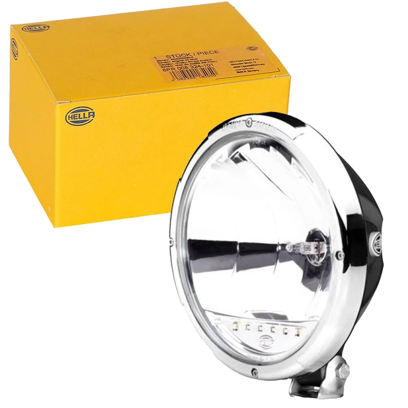 HELLA 1F8 009 797-431 Hybrid/Halogen-Spotlight - Rallye 3003 - 24/12V - Round - Reference number: 25 - Bolted - Clear diffusing lens - Lens Colour: Crystal clear - left/right