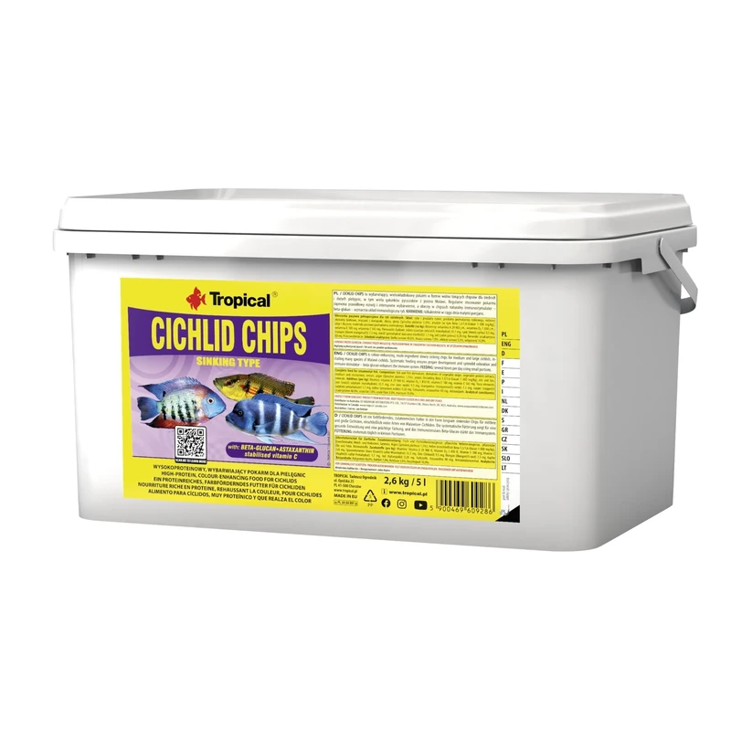 Tropical CICHLID CHIPS 5L / 2.6kg - colour-enhancing fish food for cichlids