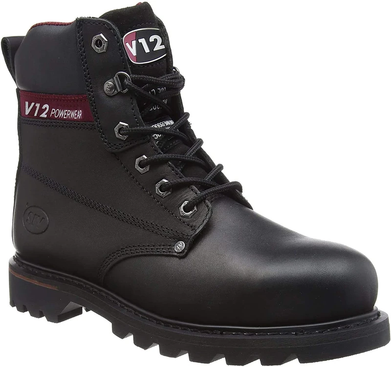 V12, V1235 Men's Boulder Safety Derby Boot, Size 4, Black - Image 1