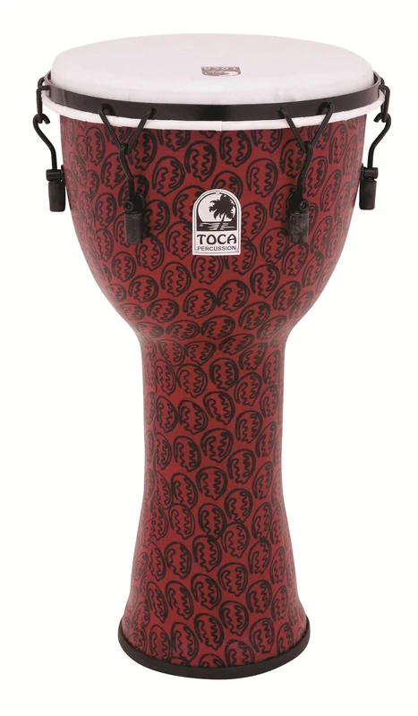 Toca 12-Inch Freestyle II Mechanically Tuned Synthetic Head Djembe - Red Mask
