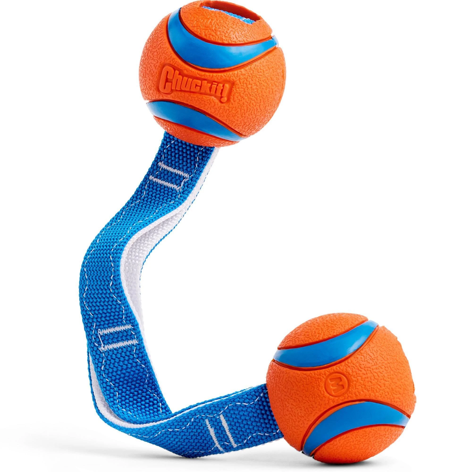 Chuckit! Ultra Tug Duo Dog Toy With Two Rubber Balls Tug Of War Interactive Fetch Toy for Dogs, Medium