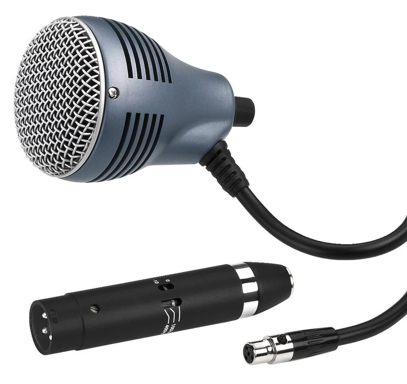 JTS CX-520 Dynamic Instrument Microphone for Blues Harp and Traditional Harmonica Players, Supercardioid Micro, Includes Carry Box and Cable Adapter - Black