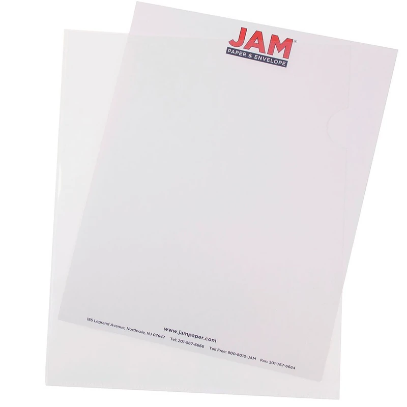 JAM Paper Plastic Sleeves - Letter Size - 9 x 11 1/2 - Clear Project Pockets - 120 Bulk Page Protectors/Pack