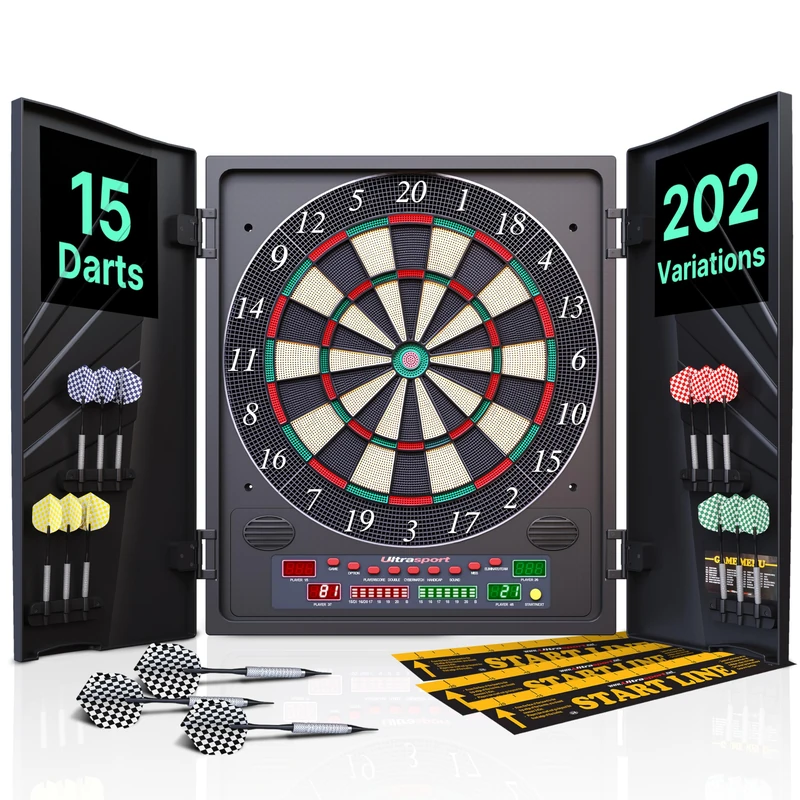 Ultrasport Electrical with Doors Dartboard - Black
