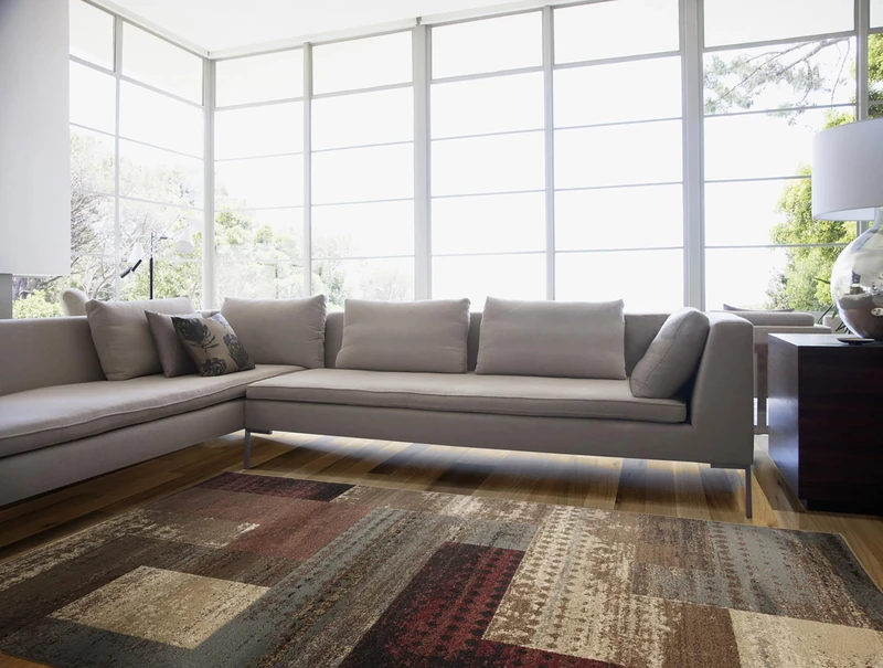 Livabliss Licourt Abstract - Area Living Room 160x230 cm, Dining Room, Lounge, Kitchen, Bedroom - Modern Marble Large, Soft Luxurious Easy Care Medium Pile, Brown, Red, Grey, Black