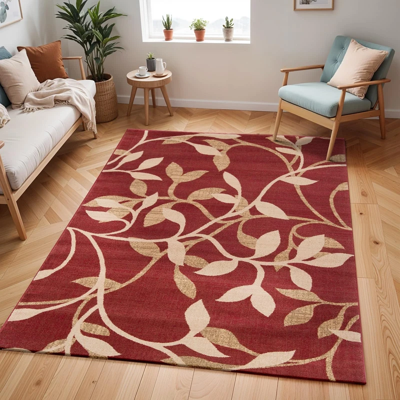 Livabliss Rouvrel Abstract Rug - Area Rugs Living Room 200x290 cm, Dining Room, Lounge, Kitchen, Bedroom - Modern Marble Large Rug, Soft Luxurious Easy Care Medium Pile, Burgundy, Beige, Brown