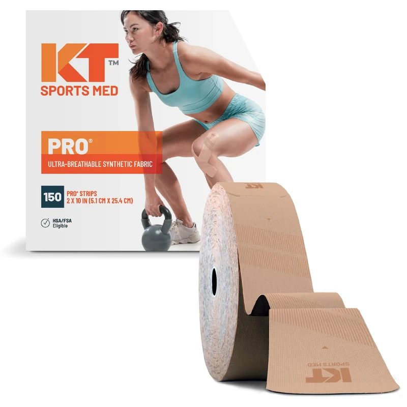 KT Tape Unisex Pro Jumbo 150 Strip Synthetic Precut Kinesiology Tape, Stealth Beige, Synthetic pre-cut UK