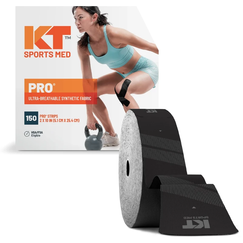 KT Tape PRO JUMBO Pre-cut 150 Strip Synthetic Jet Black