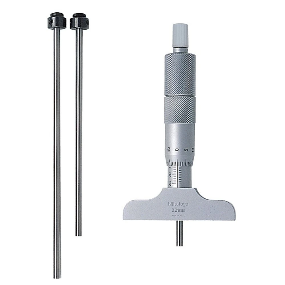 Mitutoyo 129-110 Interchangeable Rod Depth Micrometer 0-75mm