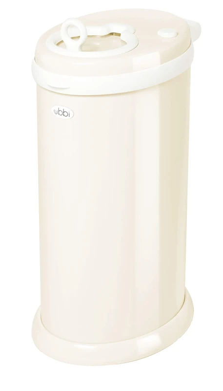 Ubbi Steel Odour Locking Nappy Disposal Bin, No Special Bag Required Money Saving, Awards-Winning, Modern Design Registry Must-Have Nappy Bin, Ivory