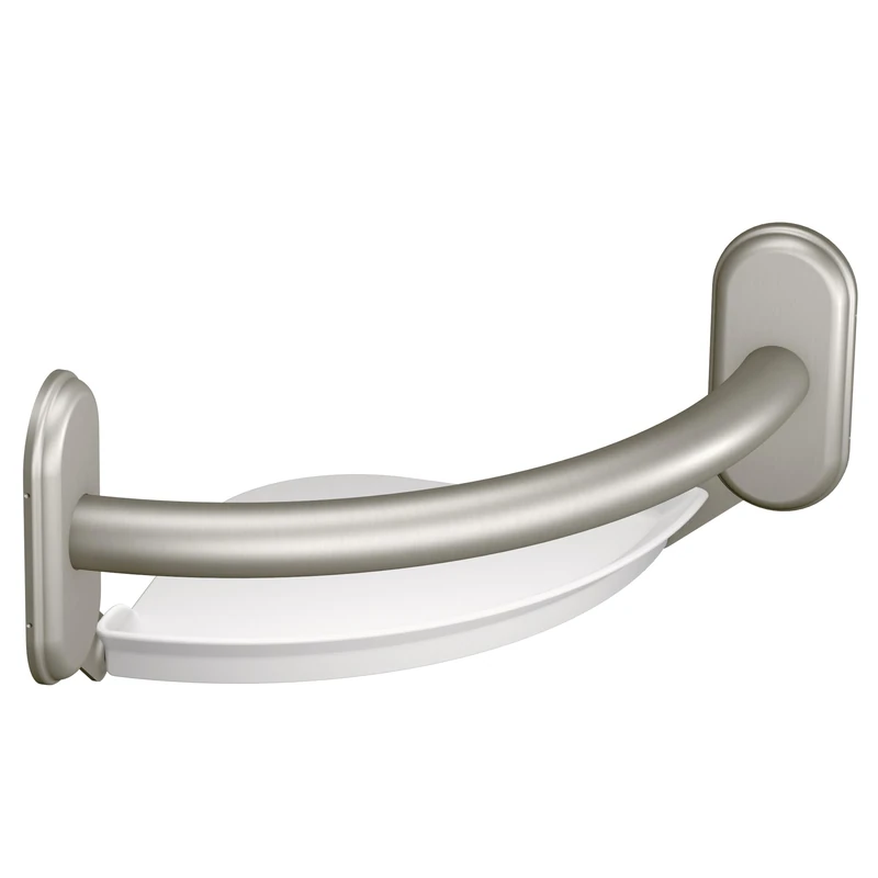 Moen LR2354DBN 9-Inch Curved Grab Bar with Corner Shelf