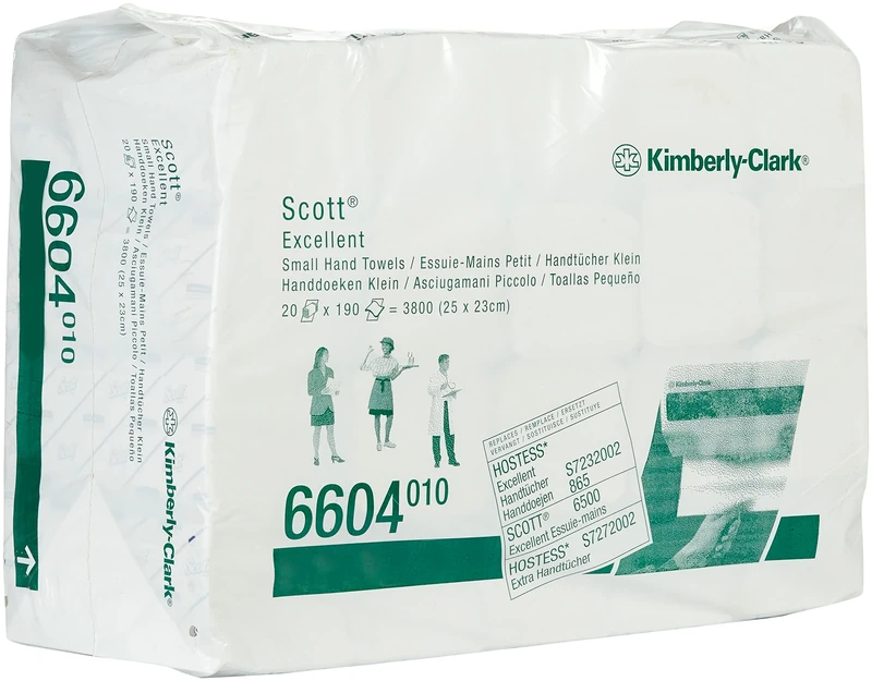 Scott Excellent 6604 Interfolded Hand Towels , 2 Ply, White, 20 packs x 190 Sheets - Image 1