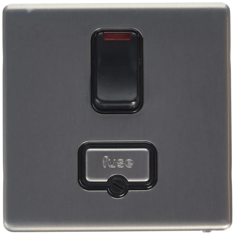 MK Aspect K24961BRCB 13A Switched Connection Unit Double Pole with Neon - Brushed Chrome