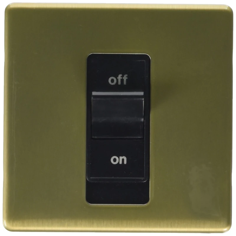 MK Aspect K24305SAGB 32A Double Pole Switch with Neon - Satin Gold