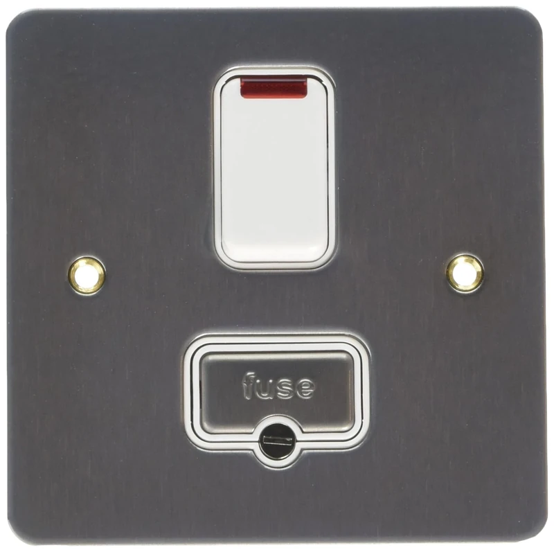 MK Edge K14961BRCW 13A Double Pole Switched Connection Unit with Neon - Brushed Chrome