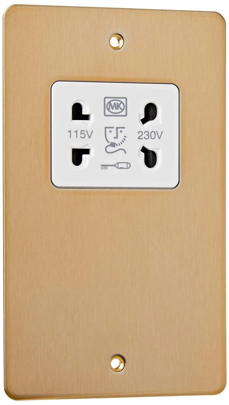 MK Edge K14709SAGW 230V Shaverr Socket - Satin Gold