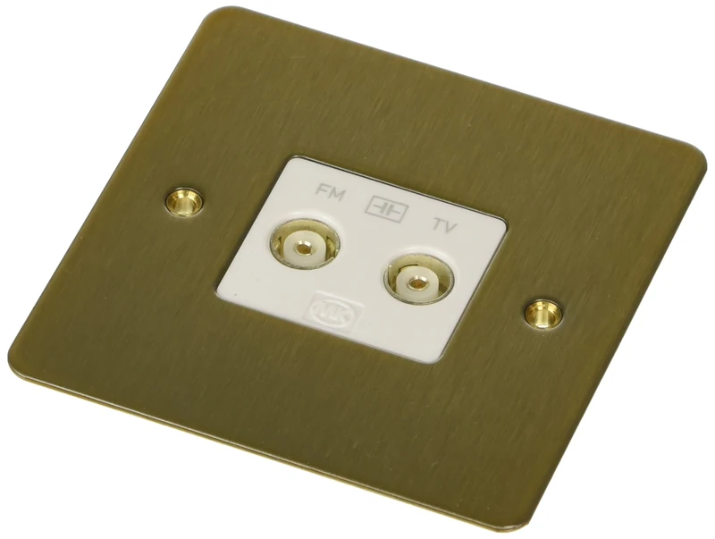 MK Edge K14322SAGW TV/FM Twin Isolated Diplexer - Satin Gold