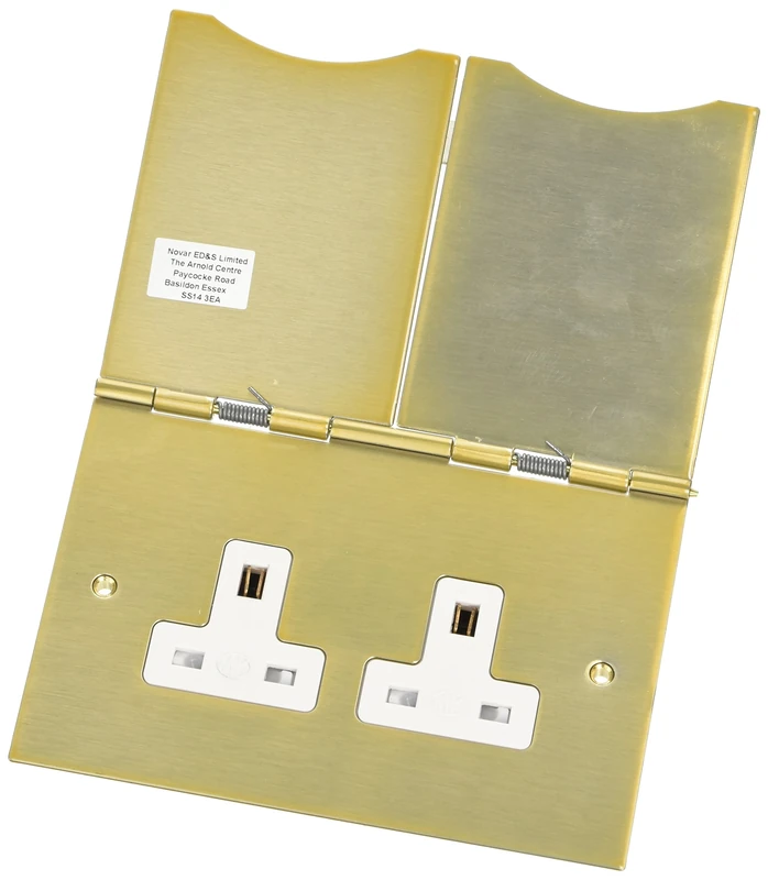 MK 742SAG 13A Double Socket - Satin Gold