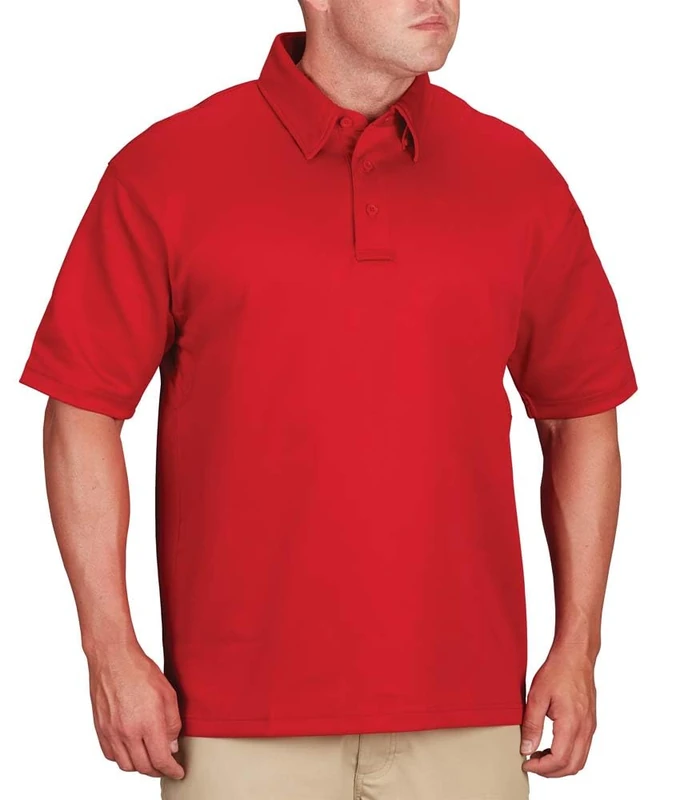 Propper Men's I.C.E Long Sleeve Regular Performance Polo Shirt - Red, Medium