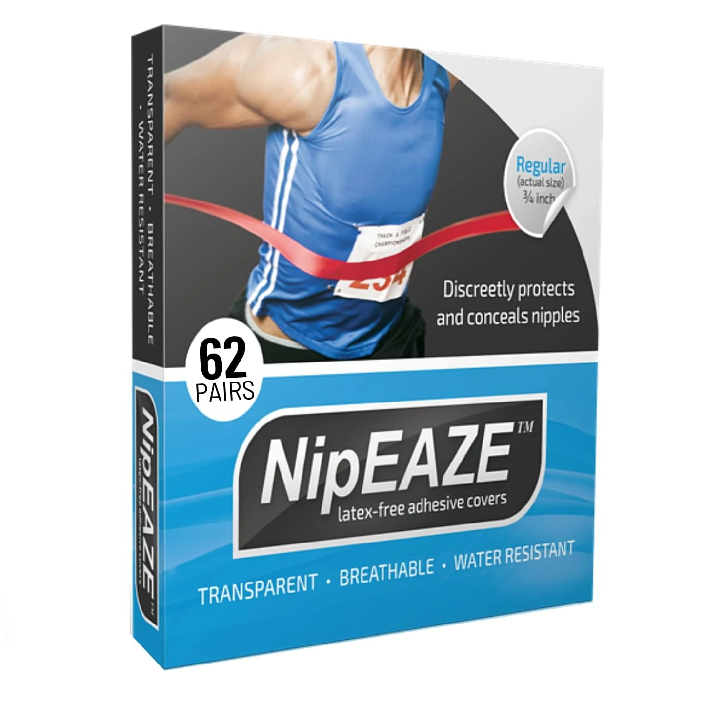 NipEaze Athletic Nipple Covers for Men and Women – Chafing Prevention and Concealment | The Original Sports Nipple Cover, Regular - 62 Pairs