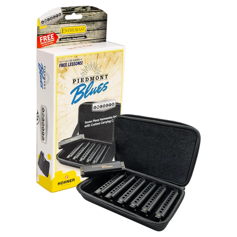 Hohner Piedmont Blues 7 Harmonica Pack with Case (PBH7)