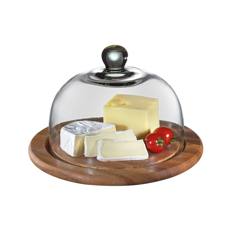 Zassenhaus cheese dome with glass cover, brown, Ø 25 x 16,5 cm