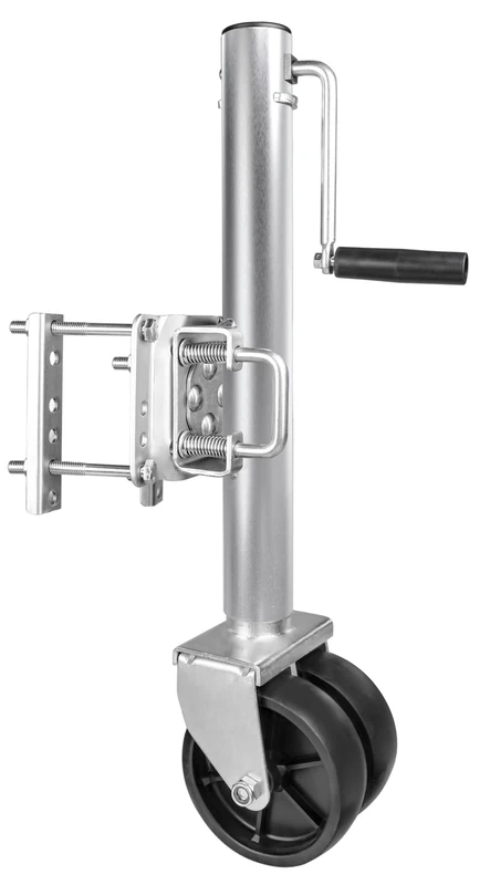 MAXXHAUL 70149 Trailer Jack with Dual Wheels - 26-1/2" to 38" Lift Swing Back - 1500 lbs. Capacity,Zinc, Grey