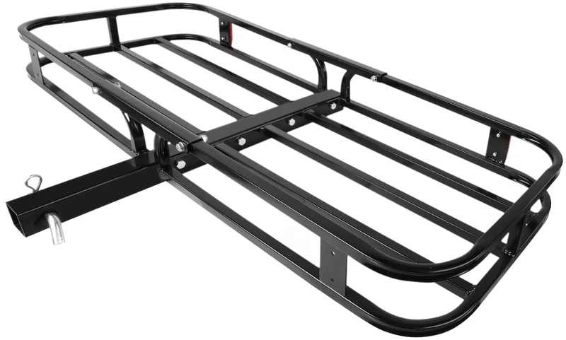 MaxxHaul 70107 53" x 19-1/2" Hitch Cargo Carrier - Steel Cargo Carrier With High Side Rails For RVs, Trucks, SUVs, Vans, Cars with 2" Hitch Receiver - 500-lb Load Capacity, Black