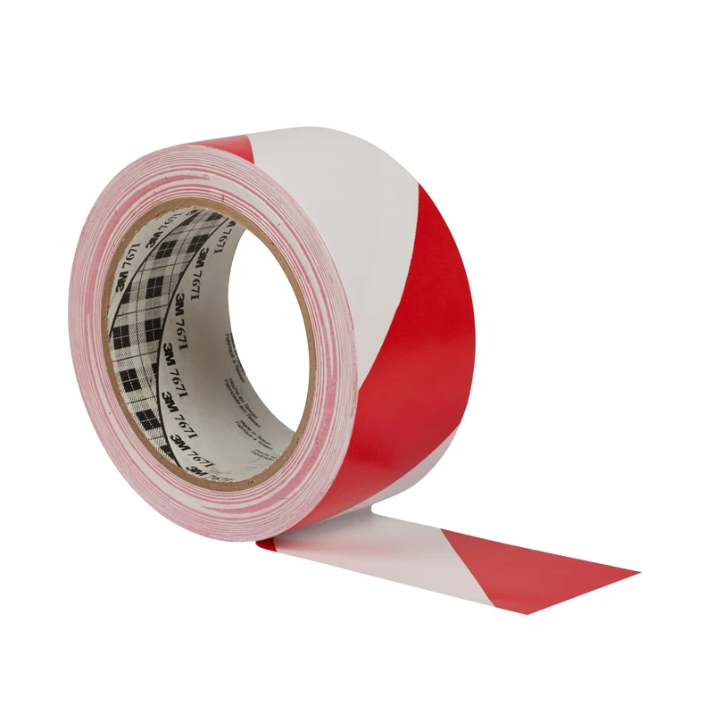 3M 767RW50 Hazard Marking Vinyl Tape, 50 mm x 33 m, Red/White (Pack of 24)