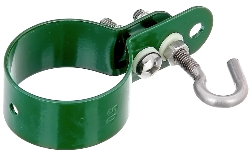 Clamp for Mesh-Bracing Rods Galvanised Plastic-Coated Green