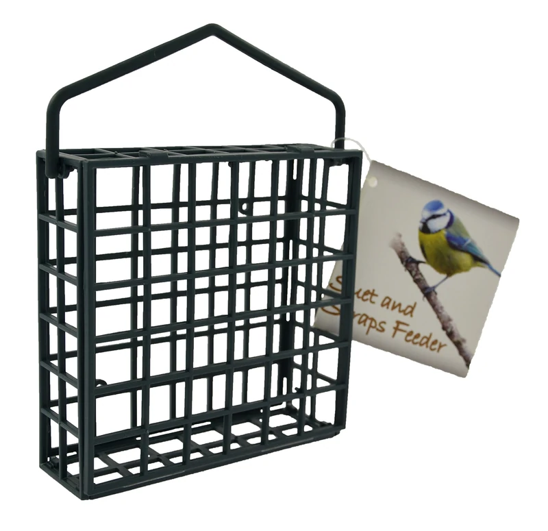 Green Jem Plastic Dual Suet/Scraps Wild Bird Feeder, Easy to Fill and Clean, Attracts Many Species of Garden Birds.
