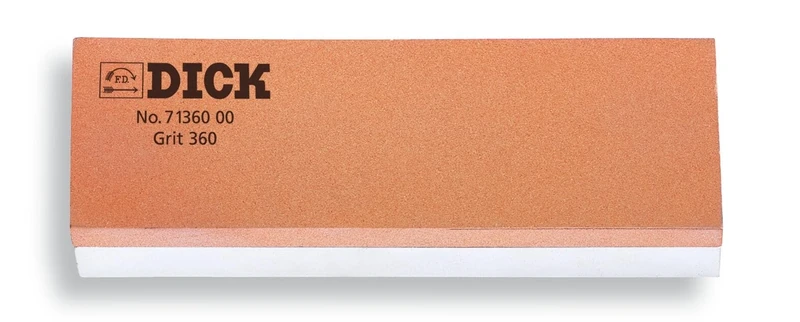 F. DICK Sharpening stone for knives (whetstone 360 and 1000 grit, 20 x 5 x 2.5 cm, underlay plate, angle holder) 7136000