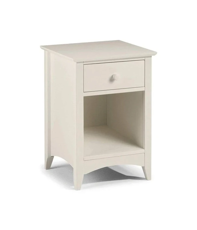 Julian Bowen Cameo 1 Drawer Bedside - Stone White Bedsides