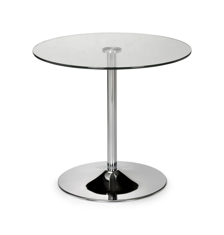 Julian Bowen Kudos Chrome And Glass Pedestal Table - Chrome/Glass Dining Tables