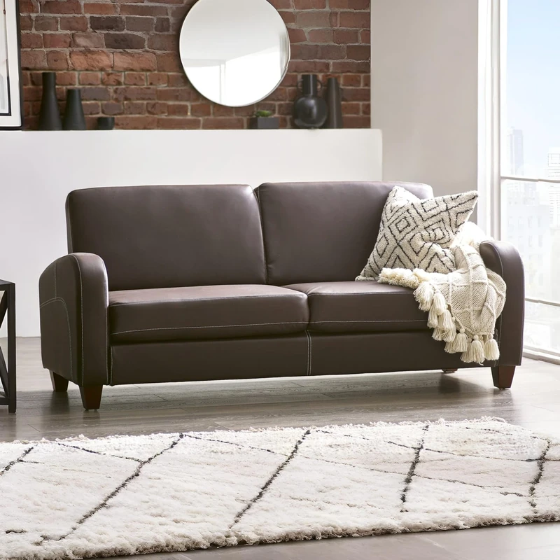 Julian Bowen Vivo 3 Seater Sofa, Brown Faux Leather