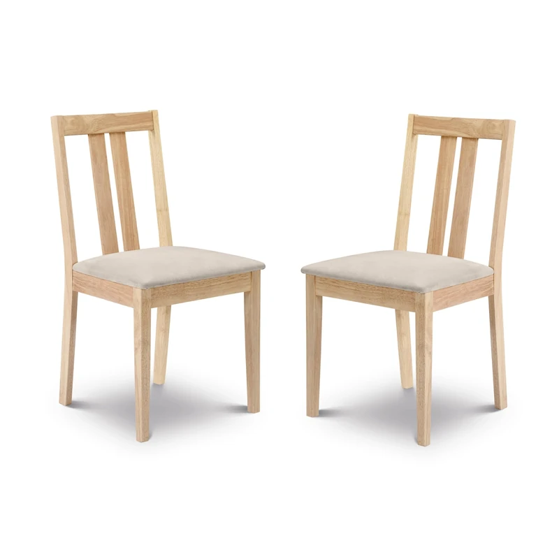 Julian Bowen Set Of 2 Rufford Chairs - Natural Dining