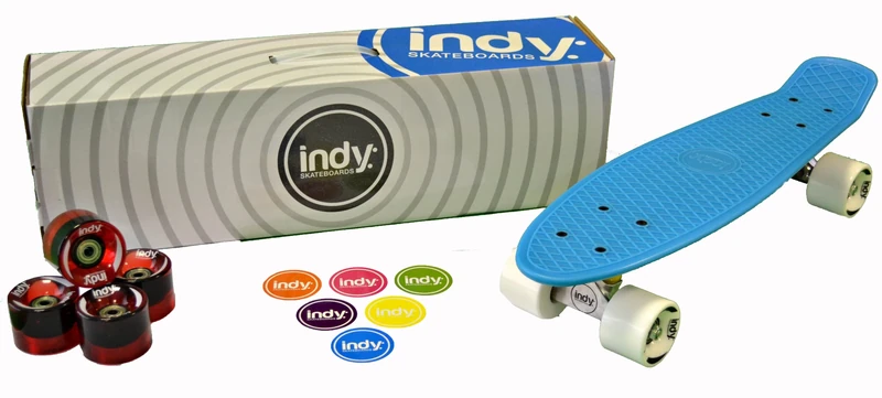 Indy Skateboards Retro Cruiser 70s Style Skateboard - 4 Colours (Vintage 70s Penny Globe Bantam Style) (Bangin Blue)