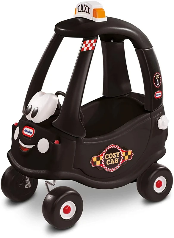 Little Tikes Black Cab Cozy Coupe Car - Ride-On with Real Working Horn, Clicking Ignition Switch, & Fuel Cap