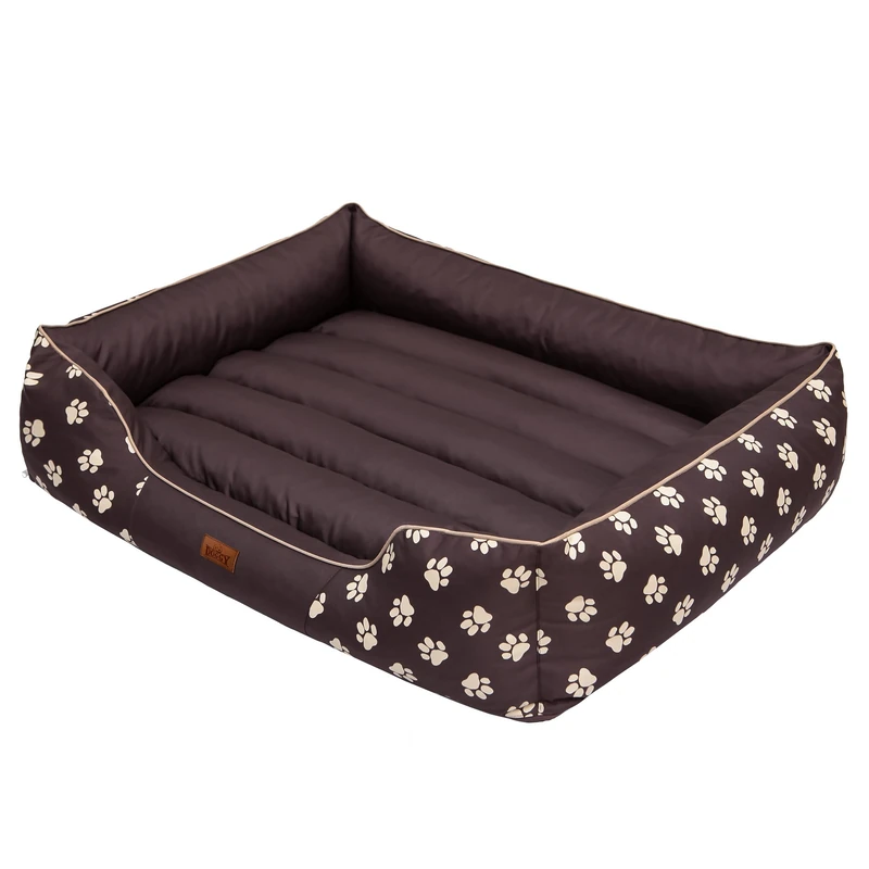 Hobbydog Cordura Fabric Prestige Dog Bed, X-Large, Brown with Paws