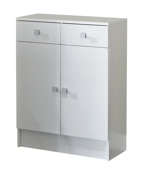 Symbiosis 6038A2121A17 Low Kitchen Cabinet with 2 Doors and 2 Drawers Particle Board White