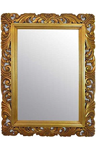 NEW VERY LARGE SHABBY CHIC BEVEL GLASS OVERMANTLE WALL MIRROR 49" x 37" (Gold)