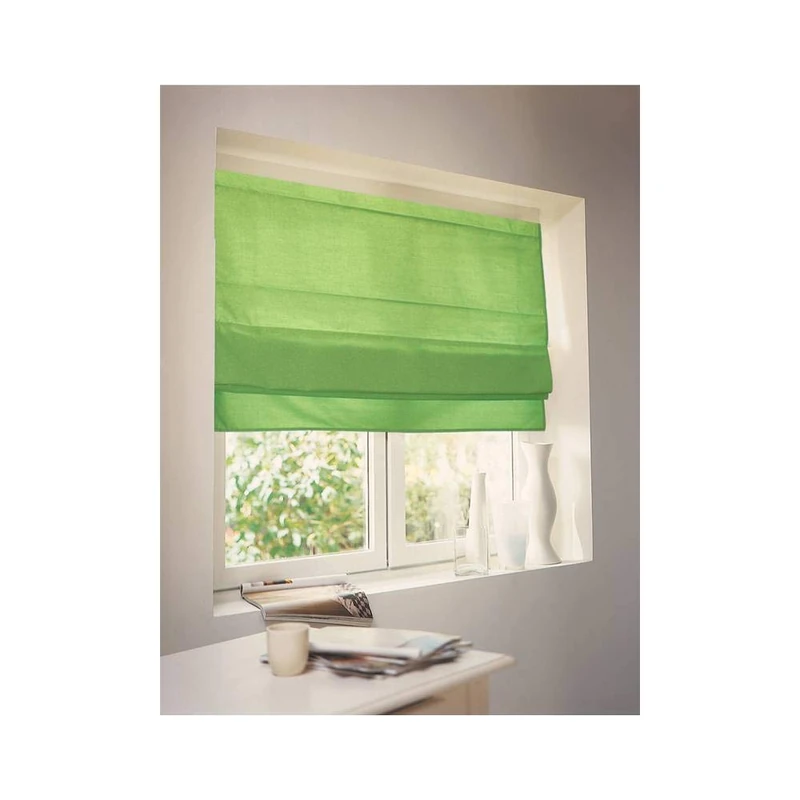 MADECOSTORE Plain Straight Roman Blind - Light Green - L 160 x H 220 cm